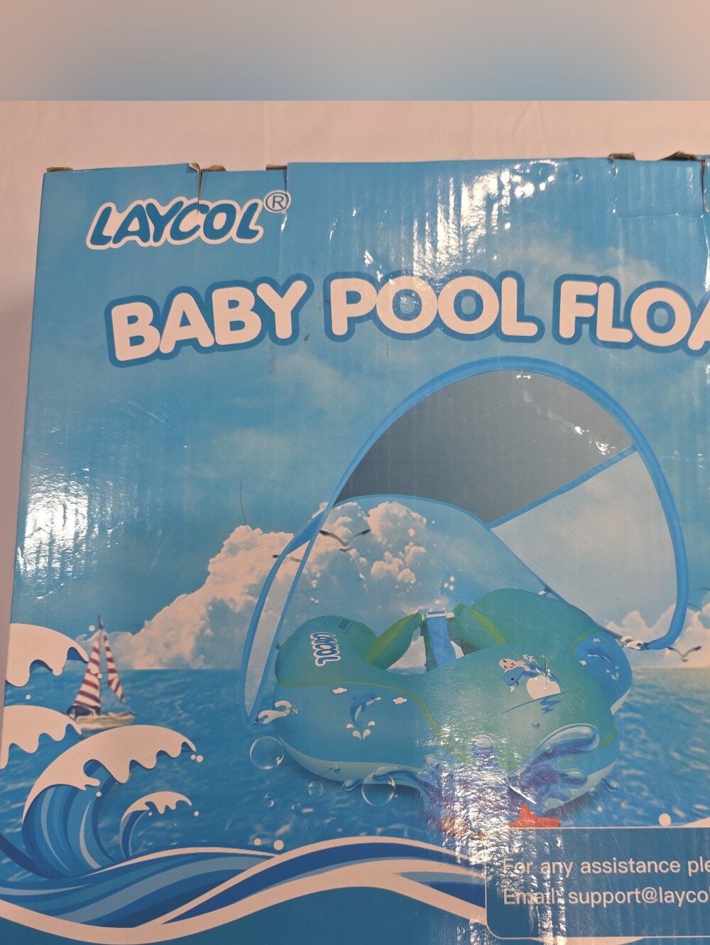3 to 36 months inflatable sun canopy for UPF50 protection Laycol Baby Pool Float